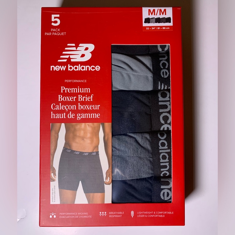 Pack of 5 new balance boxers